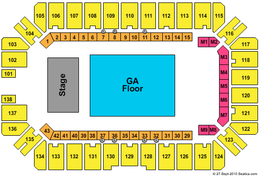 Extraco Events Center End Stage GA Seating Chart